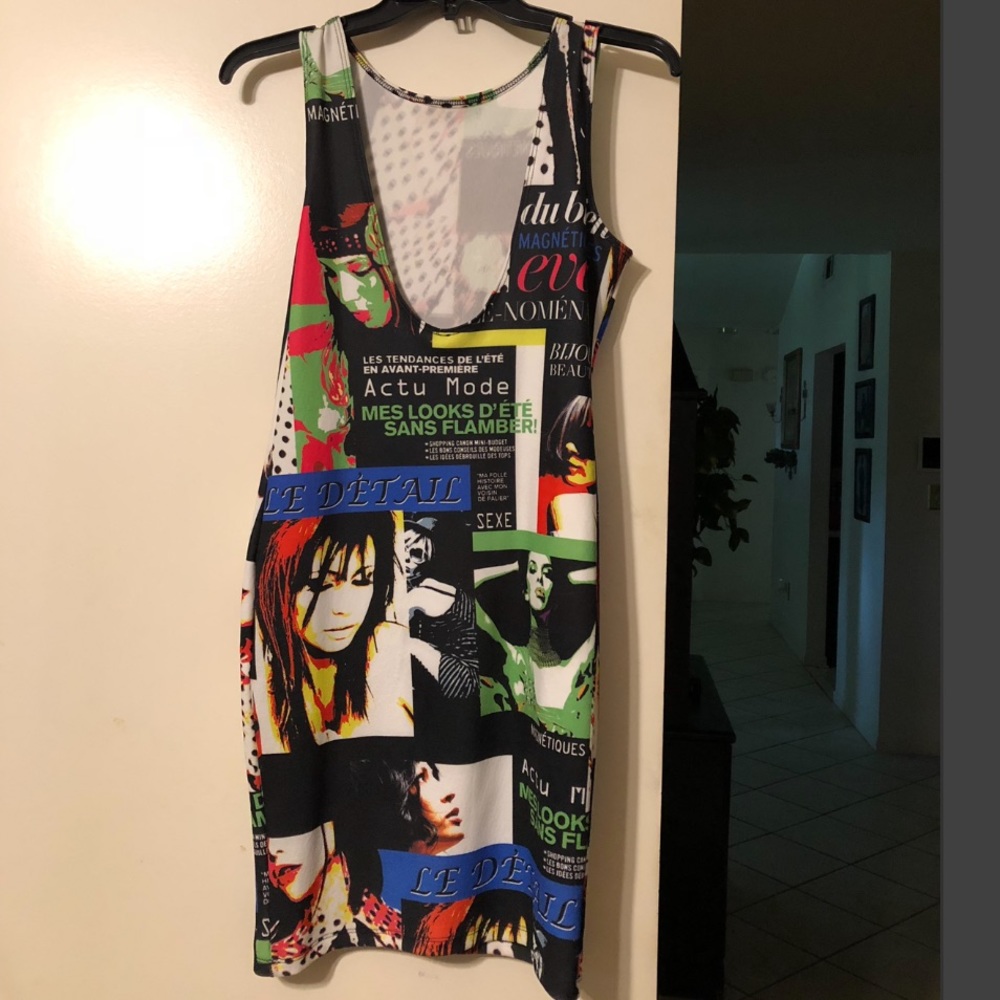 Magazine print midi bodycon dress - Picture 2 of 2